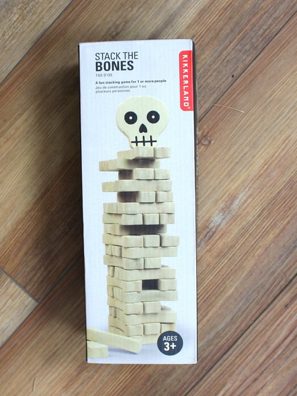 Kikkerland Stack the Bones Wooden Stacking Game - Complete Set